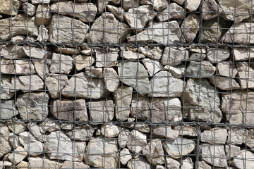 gabions with stones as visual protection