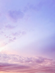 Pink purple evening sky. spring background world environment day concept