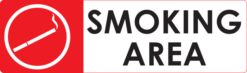 SMOKING AREA SIGN VECTOR ILLUSTRATION