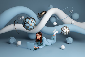 Businesswoman with laptop