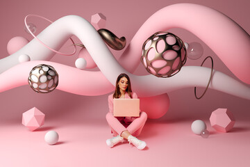 Businesswoman with laptop