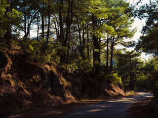 Travel to the mountains, tourism. We met the sunset far from the cities