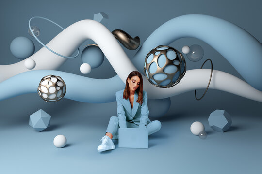 Businesswoman with laptop