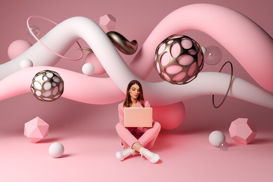 Businesswoman with laptop