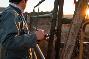 Farmer man on his ranch