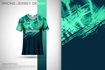 Sports jersey and t-shirt template sports jersey design vector.  Sports design for football, racing, gaming jersey. Vector. - obrazy, fototapety, plakaty