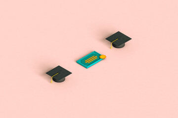 graduation cap and diploma