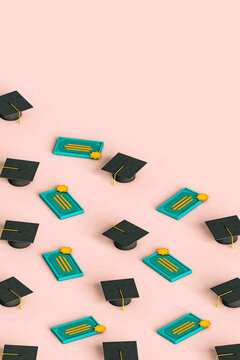 graduation cap and diploma in different positions