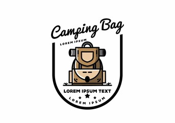 Simple camping bag illustration design