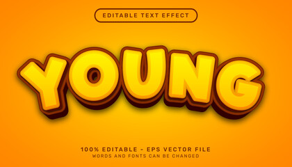 young 3d editable text effect template