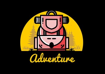 Naklejka premium Simple camping bag illustration design
