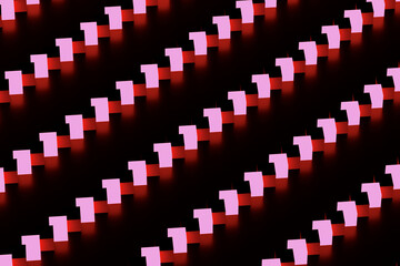 Fototapeta premium Pop art neon cubes on a black background. 3d rendering illustration.