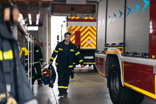 firefighters responding to an emergency