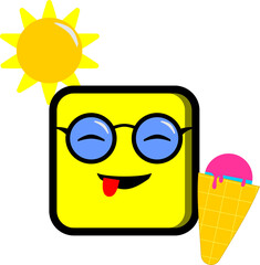 emoticon eating ice cream cone