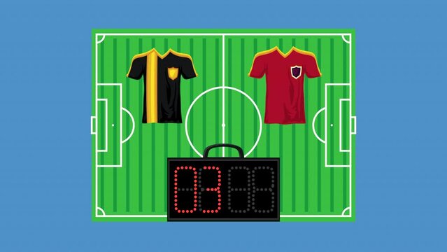 soccer sport uniforms shirts animation