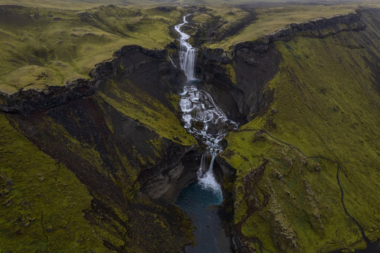 Amazing Waterfall in south of Highlands, Iceland