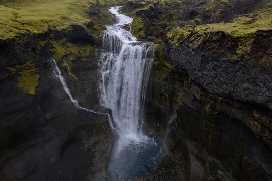 Amazing Waterfall in south of Highlands, Iceland