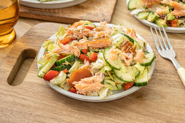 Healthy salad with fish