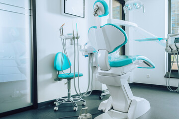 Detail of dental chair in ordination .