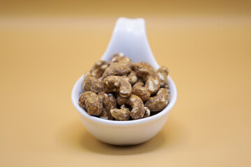 Crunchy Roasted Chana in White Ceramic Bowl