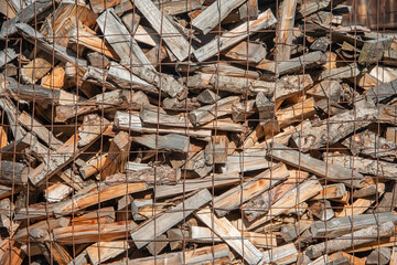 Log fire wood brennholz, ready for wintertime
