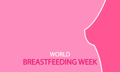 World breastfeeding week banner, vector art illustration.