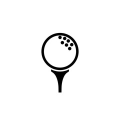 Golf ball on tee icon isolated on white background