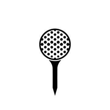 recommend clip art: Golf ball on tee icon isolated on white background