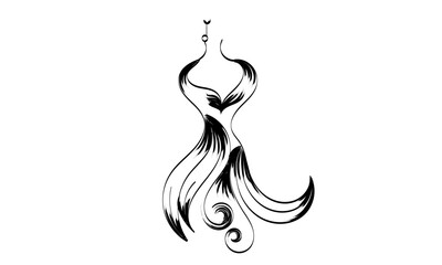 Dummy dress silhouette hand drawing illustration vector