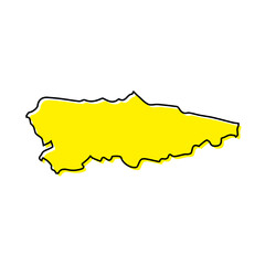 Simple outline map of Asturias is a region of Spain
