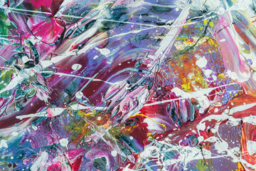 Pink and purple hand painted Abstract background with impasto textures. Thick paint texture for web...