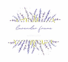 Lavender watercolor border frame for invitation 