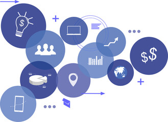 a collection of various icons in a circle