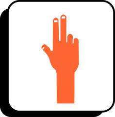 finger showing number 3