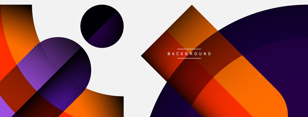 Trendy shapes, color minimal design composition, lines and shadows for wallpaper banner background or landing page