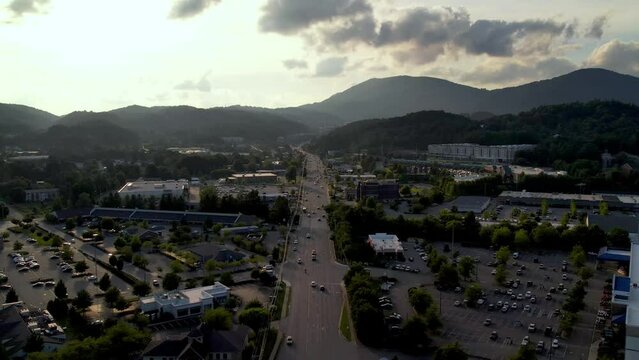 aerial pullout blowing rock road in boone nc, north carolin