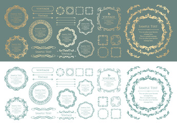 ハロウィンモチーフのオシャレなフレームデザインセット