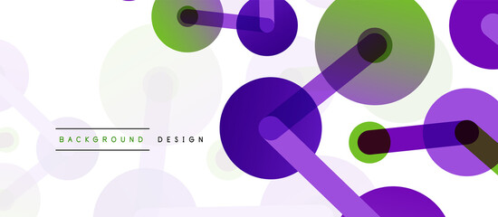 Line points connections geometric abstract background. Circles connected by lines. Trendy techno business template for wallpaper, banner, background or landing