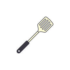 slotted spatula, turner spatula icon in color, isolated on white background 