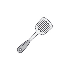 kitchen turner, turning spatula icon in color, isolated on white background 