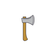 Axe icon in color, isolated on white background 