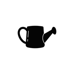 watering can, watering plants icon in black flat glyph, filled style isolated on white background