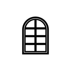home window icon in black flat glyph, filled style isolated on white background