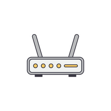 recommend clip art: wifi router, wifi modem icon in color, isolated on white background 