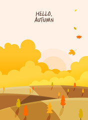 Obraz na płótnie Canvas a warm-colored autumn background illustration 