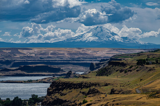 Mt Hood And The Columbia River In Oregon