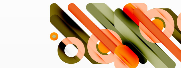 Lines geometric background. Stripes and rings composition business template for wallpaper, banner, background or landing