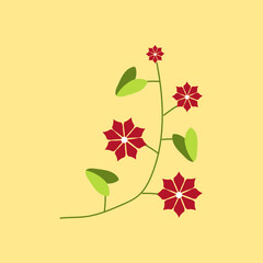 Flat icon flower and leaf isolated Vector