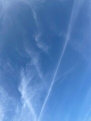 Blue sky with fluffy clouds