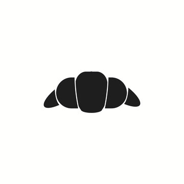 Croissant vector icon. Pastry french croissant flat breakfast bakery icon.
